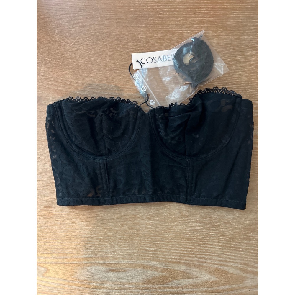 Cosabella Never Say Never Curvy Bustier Black Lace Underwire Bra Top